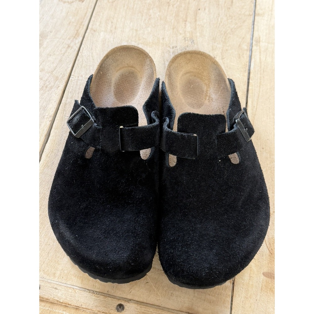 Birkenstock Unisex Size M6 W8 EU39 Boston BS Clogs Black Suede